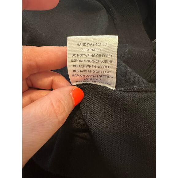 Pinque black cropped 3/4 sleeves open front cardigan size XL - Picture 5 of 9